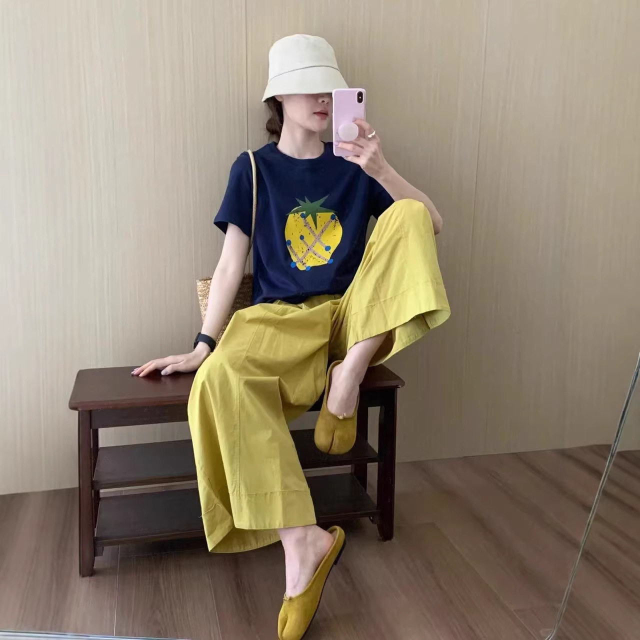 多巴胺风格纯欲风网红炸街女装清冷甜美可爱风格T桖阔腿裤面件套