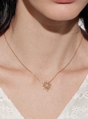 小清新简约百搭通勤烟花项链女秋冬新款复古精致气质ins锁骨链女