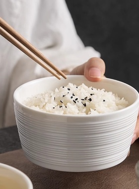 陶瓷碗家用饭碗日式汤碗简约白色小碗个人专用碗特别好看的米饭碗