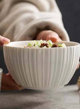 碗家用新款米饭碗特别好看的日式餐具简约白色陶瓷小碗高级感