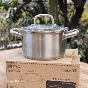 优选好物 韩国原单18/10不锈钢无涂层双耳汤锅单人小火锅加厚加深