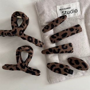 小红书同款手做豹纹发夹刘海侧边夹大抓夹碎发夹新款高级感发饰品