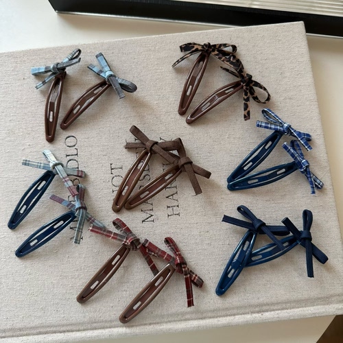 甜美可爱蝴蝶结发夹碎发刘海夹韩系BB夹简约百搭发饰新款碎发边夹