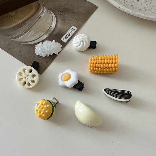 搞怪汉堡玉米包子大蒜发夹