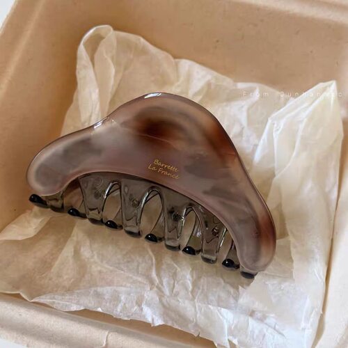 早秋复古拼色醋酸抓夹