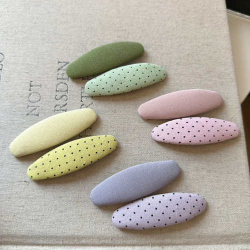 韩系彩色新款手作布艺波点发夹刘海夹碎发边夹网红好看侧边bb夹子