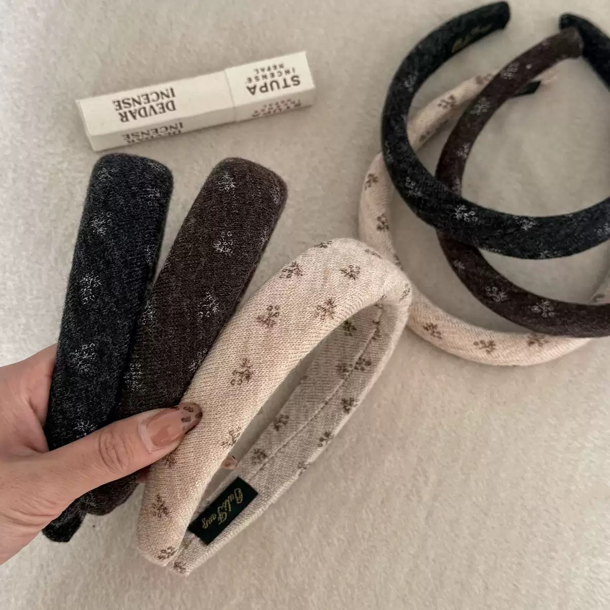 韩国东大门同款针织毛线小碎花海绵发箍高颅顶头箍高级感发卡发饰