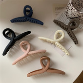 日韩法式 磨砂大抓夹黑色鲨鱼夹高级感头发量多发抓后脑勺盘发夹子