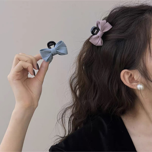 韩系手做布艺蝴蝶结刘海小抓夹可爱甜美公主头发夹前额对夹发卡子