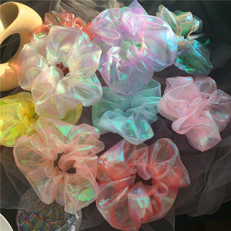 梦幻人鱼姬渐变发圈欧根纱网红