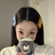 一个甜妹日韩可爱格纹水滴发夹甜美少女心发饰拍照出片侧边夹发卡
