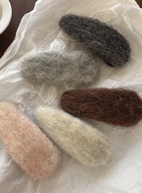 秋冬新款毛呢水滴刘海夹碎发卡子气质百搭网红侧边bb夹前额对夹