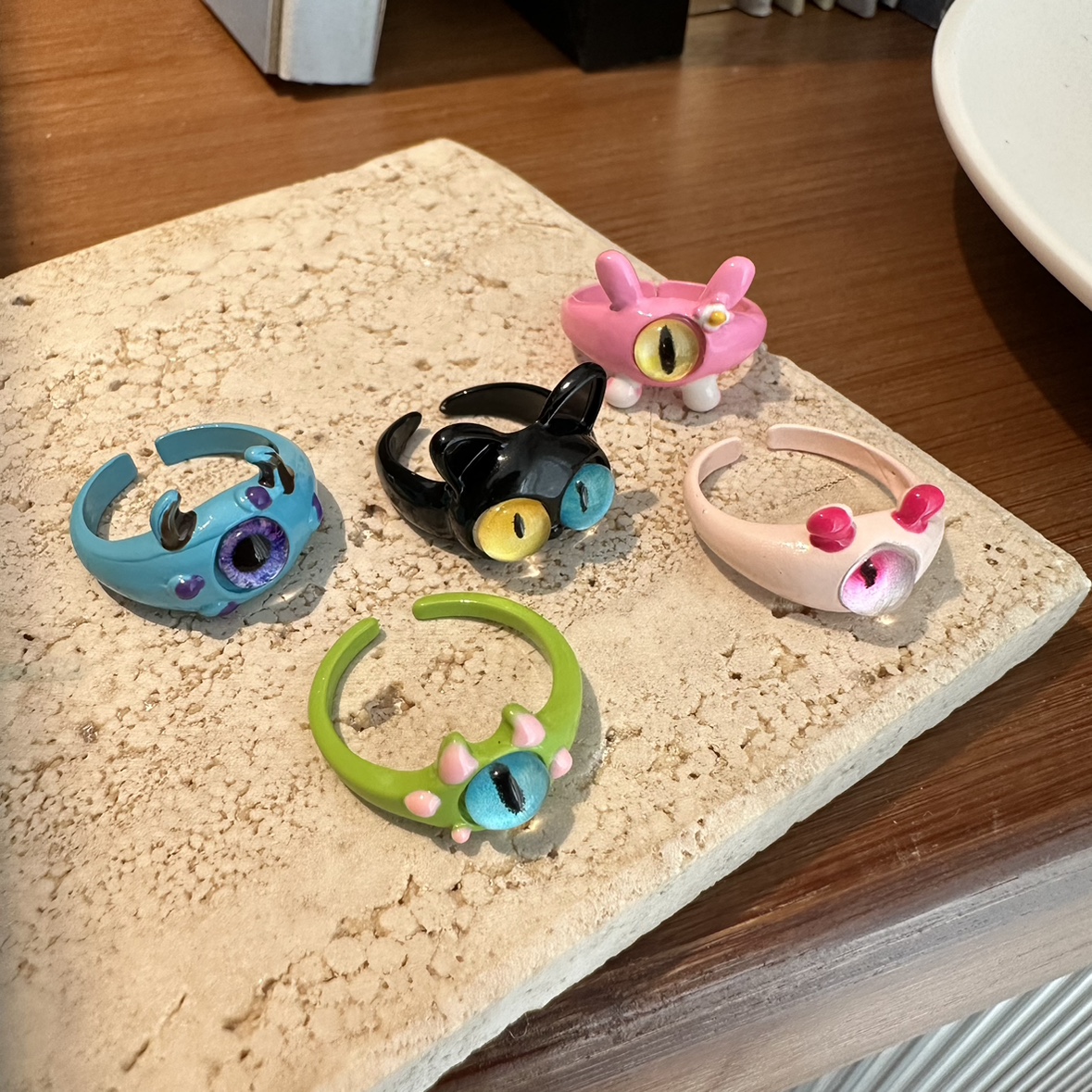 童趣可爱怪兽猫咪戒指