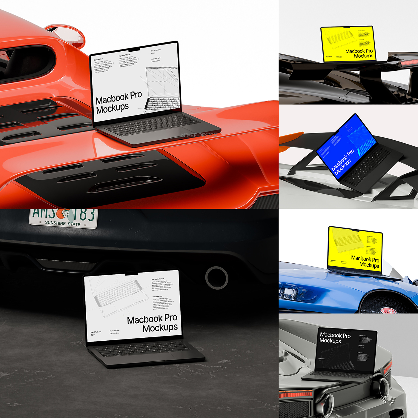 20款工业风网站界面UI设计苹果笔记本MacBookPSD效果贴图样机模板