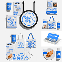 11款咖啡面包店品牌VI设计菜单名片包装围裙帆布袋PS贴图样机模板