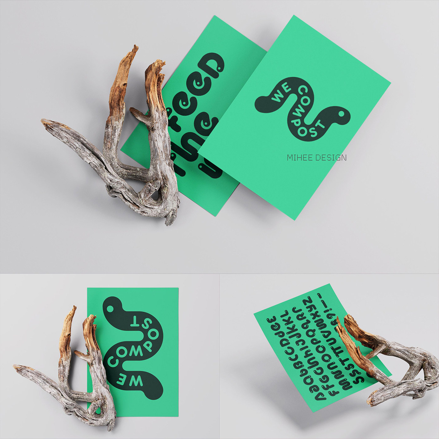 4款场景vi质感A4信笺传单插画海报设计展示PSD样机模板套装Mockup