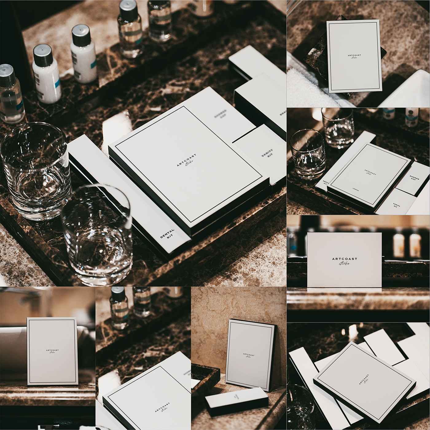 16款高级酒店旅馆宾馆民宿品牌vi物料设计素材样机psd智能替换