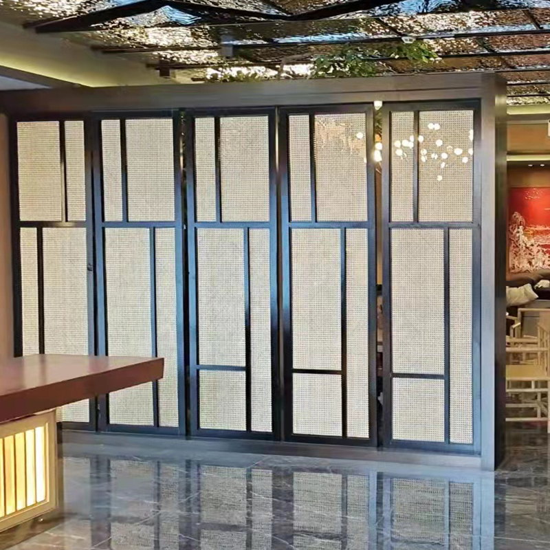天然藤编隔断现代简约风格屏风高档餐厅酒店大厅隔断可定制