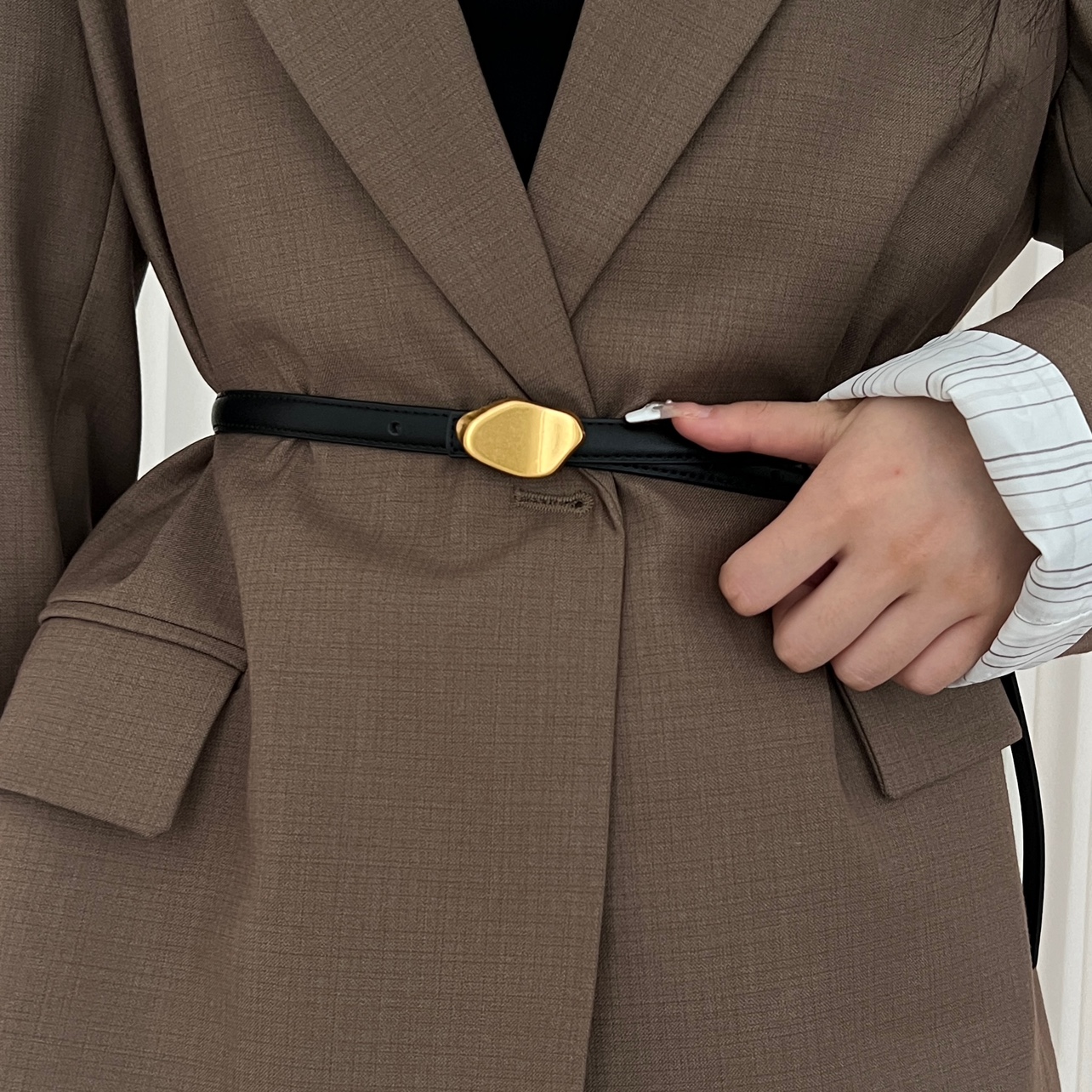 复古牛皮细腰带女款裤带