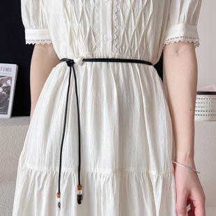 春夏软皮细绳子腰带配裙子可调节长款 腰绳流行穿搭配饰简约设计款