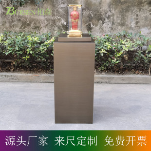 台阶方形柱 黄古铜 底座 雕塑展台 展览展示台 艺术陈列 方形柱子