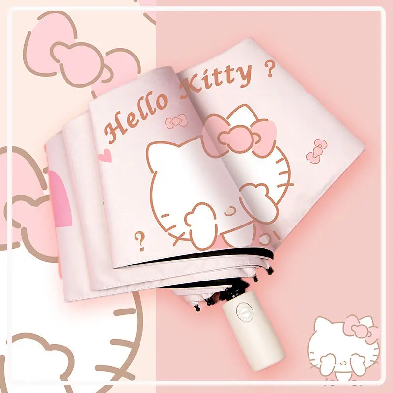 HelloKitty凯蒂猫晴雨两用自动伞遮阳防晒防紫外线太阳伞女学生