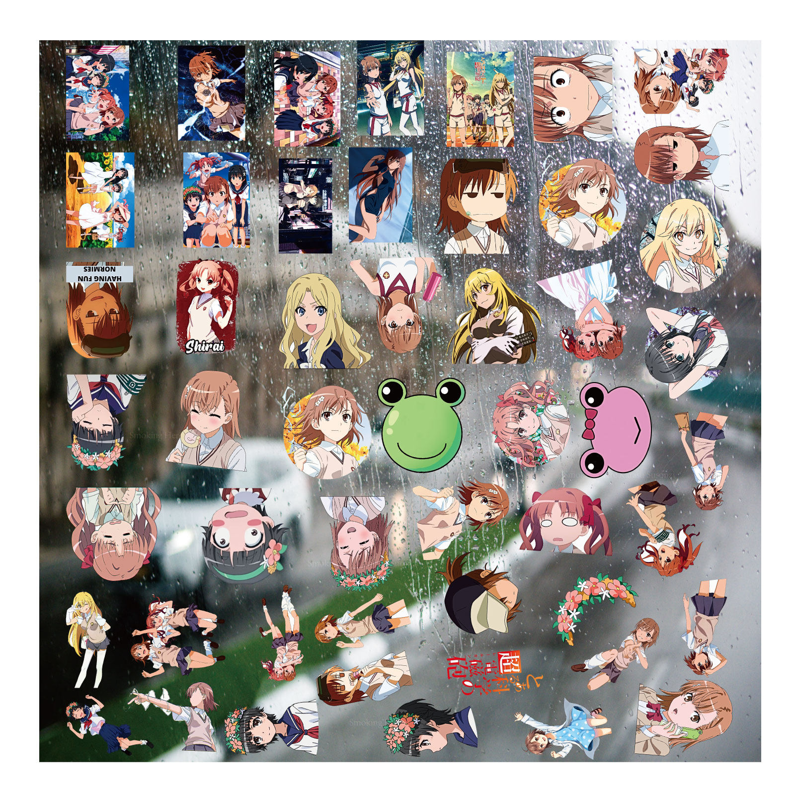 某科学的超电磁炮UV转印贴卡通套图水晶标签户外防嗮头盔汽车装饰