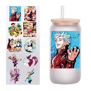 10张四英寸动漫画七大罪卡通UV转印贴纸水晶标签DIY杯贴纸定制