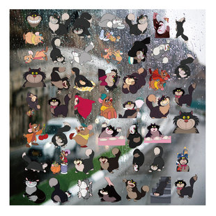 鲁斯佛猫路西法UV转印贴个性水晶标签户外防水头拉杆装饰图案贴纸