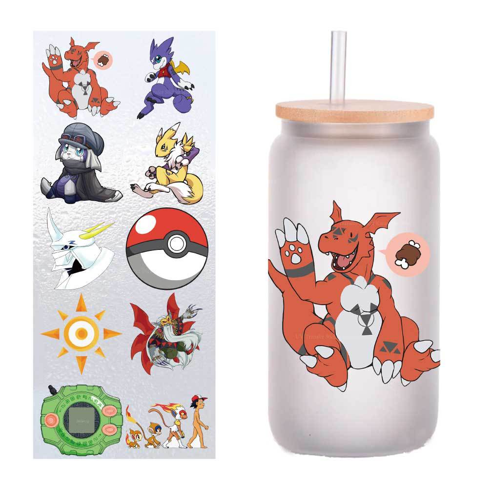 10张四英寸口袋妖怪小精灵宝可梦UV转印贴纸水晶标签DIY贴纸定制