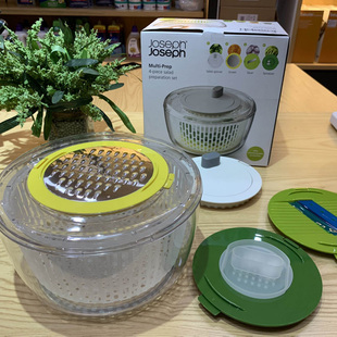 英国Joseph Joseph 蔬菜沙拉甩干脱水器多功能切片刨丝洗菜沥水篮