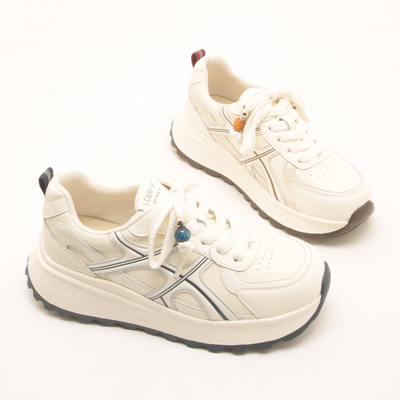 7571春秋新款休闲真皮阿甘鞋女厚底轻便小白鞋百搭潮流运动鞋