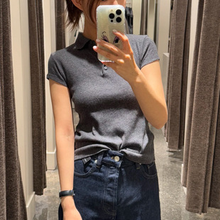 MD26早春新款学院风美式暗红色修身版短袖针织POLO衫 06291505122