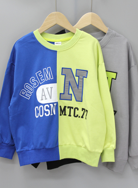 Y木tang橙120-140春秋品牌童装折扣/大童纯棉套头长袖卫衣66849二