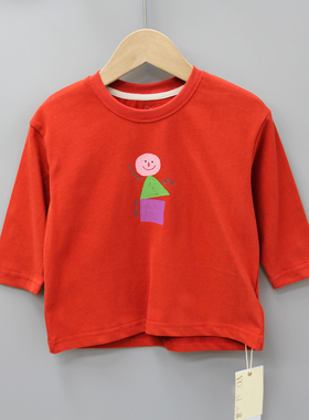 KY-又xi家80-120春秋 品牌童装折扣/儿童休闲长袖棉T恤23305红