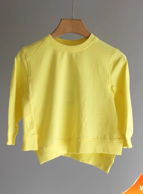 L啦系列80/90春秋装 品牌折扣童装/儿童纯棉长袖休闲卫衣59160黄