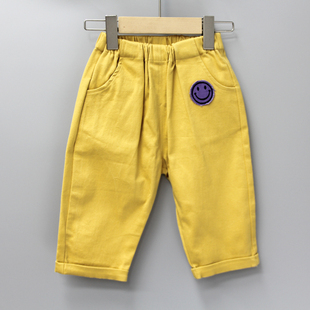 儿童纯棉休闲长裤 L啦系列80 折扣 品牌撤柜童装 56270黄 110春秋装