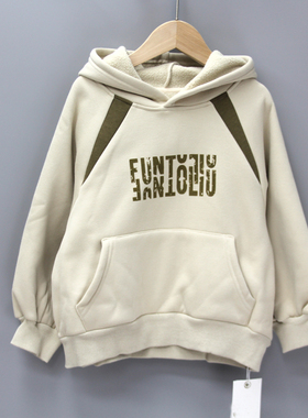 SD黑mian家110/120春秋品牌童装折扣/童拉绒长袖卫衣休闲69019杏