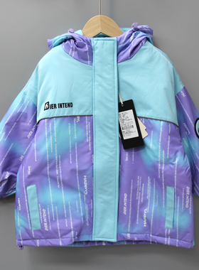 SK递er家120-170冬品牌童装折扣/大童夹棉绒绒休闲开衫外套5006紫