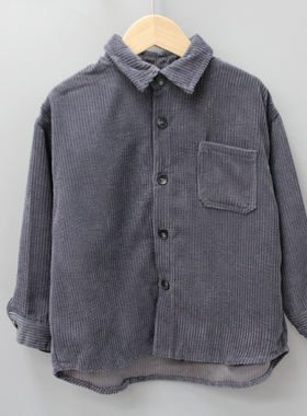 GD安系列120春秋品牌童装折扣/童灯芯绒衬衣开衫外套19625灰