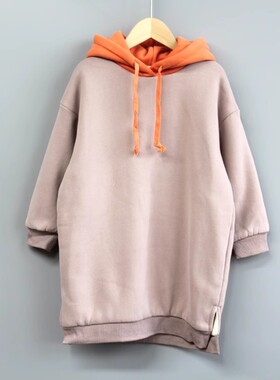 L-TMK系列120/130冬装 品牌童装折扣/长套头加绒加厚卫衣30024粉