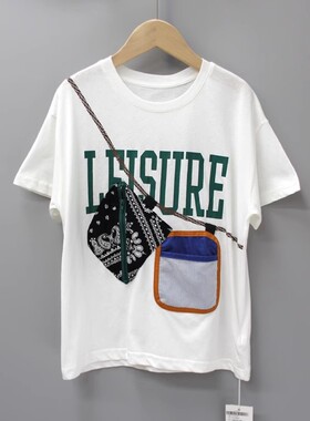 R小xing星130/140夏装 品牌童装折扣/儿童纯棉简约短袖T恤33176白