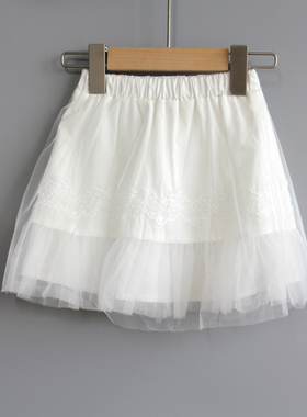 L氧系列100/110春秋 品牌童装折扣/童纯棉里半身裙短裙60238白