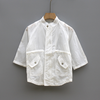 L啦系列90/100秋装 品牌童装折扣/儿童休闲薄风衣开衫外套55500白