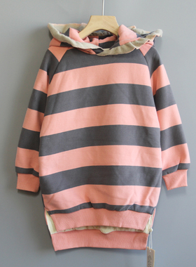 武系列100/110秋冬装 品牌童装折扣/儿童套头加绒加厚卫衣12488粉