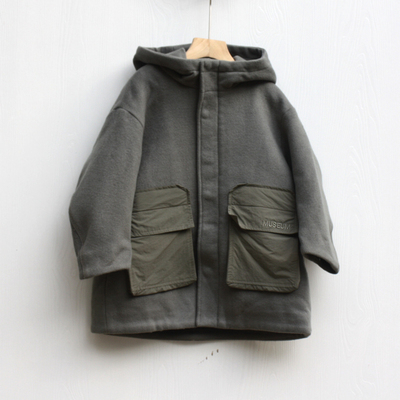 冬装童装儿童羊毛夹棉大衣外套