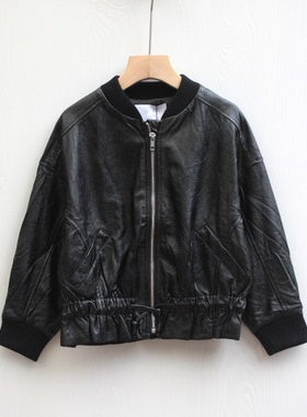 J-M家120-165春秋装 品牌童装折扣/童休闲短款皮衣外套16560黑