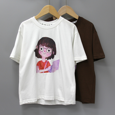 林jia铺110夏品牌童装折扣/大童薄款纯棉短袖T恤衫23380二