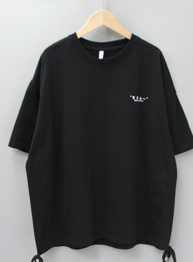 R百系列140-180夏装 品牌童装折扣/青少年纯棉短袖T恤休闲17339黑