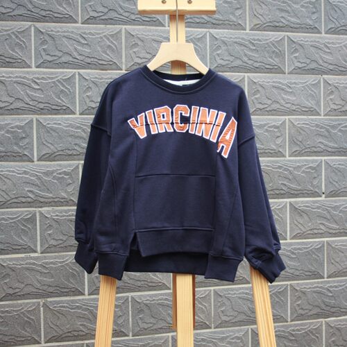 G私系列100春秋 品牌童装折扣/儿童套头上衣卫衣18503蓝